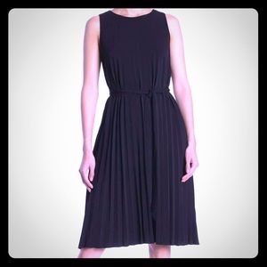 T Tahari Pleated Belt Dress